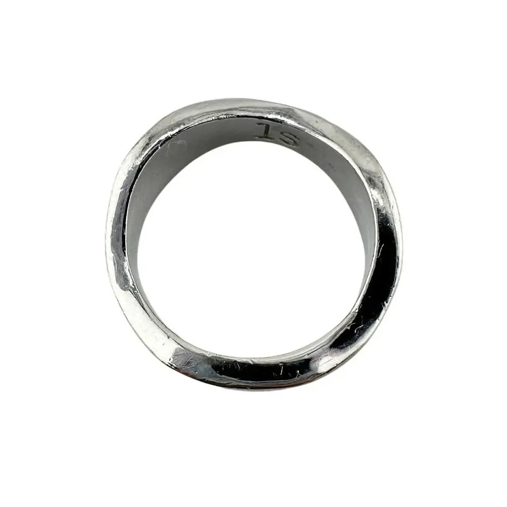 Lia Sophia Capricious Modern Minimalist Organic Wavy Silver Tone Size 7.5 Ring